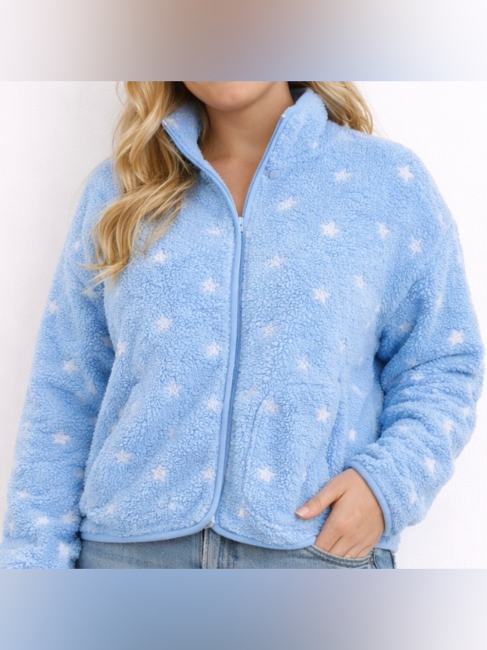 NEW Altar’d State Blue Embroidered Star Jacket Size Medium NWT